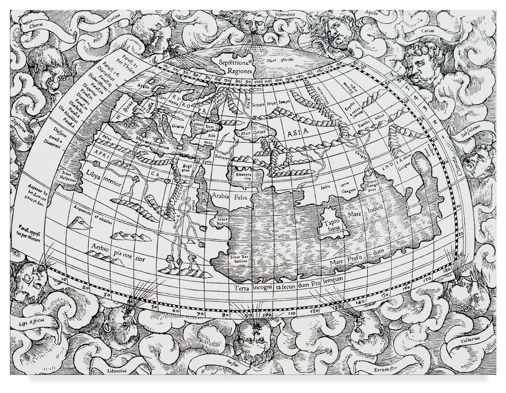 Greek School 'Ptolemy Of Alexandrias Map' Canvas Art