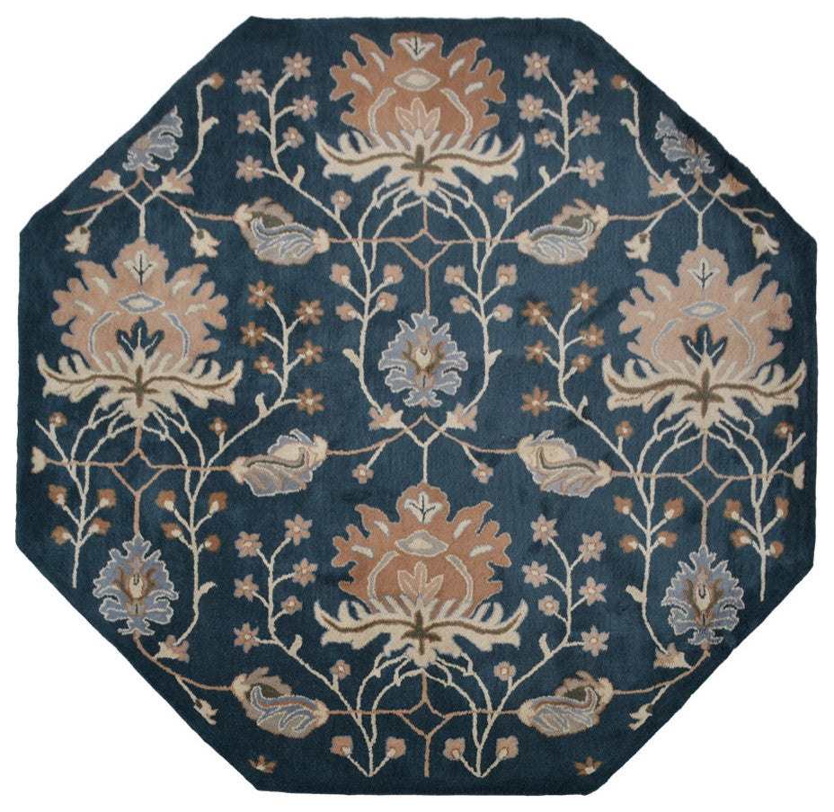 HAND TUFTED WOOL ECO-FRIENDLY AREA RUGS ECO-FRIENDLY AREA RUGS -  Blue, Floral