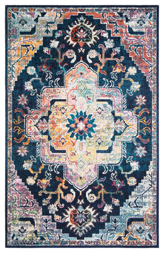 Safavieh Crystal CRS501H Rug, Navy/Fuchsia, 6'7" X 9'2"