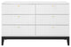 Dresser Drawer Chest Mirror Set, White, Wood, Modern, Mid Century Guest Suite
