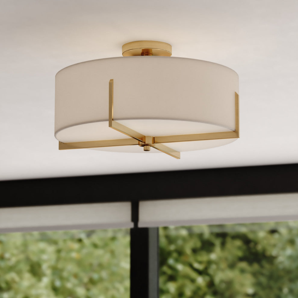 Vaxcel Lighting C0277 Surrey 4 Light 18"W Semi-Flush Drum Ceiling - Natural