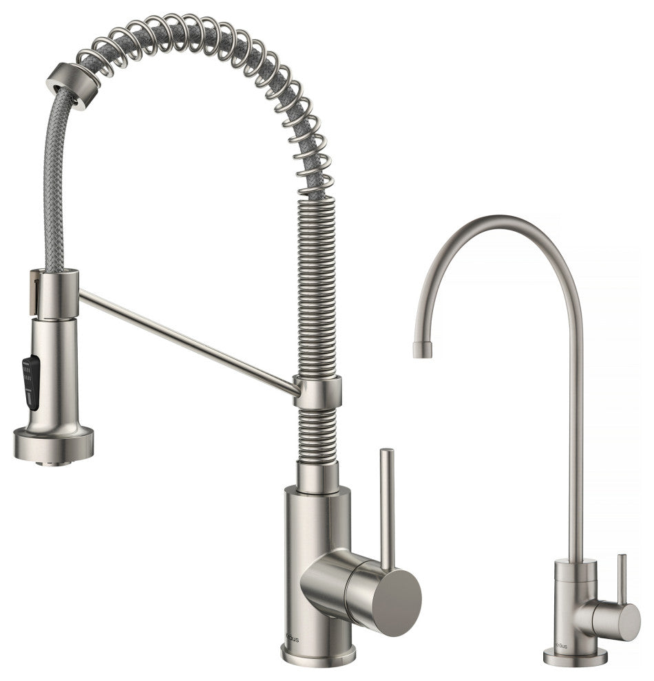 Purita Water Dispenser, Bolden Pulldown Kitchen Faucet, SF Stainless Steel