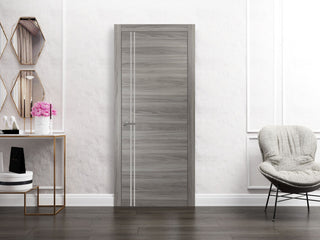 Solid French Door 18 x 80 | Planum 0310 Ginger Ash with| Bathroom