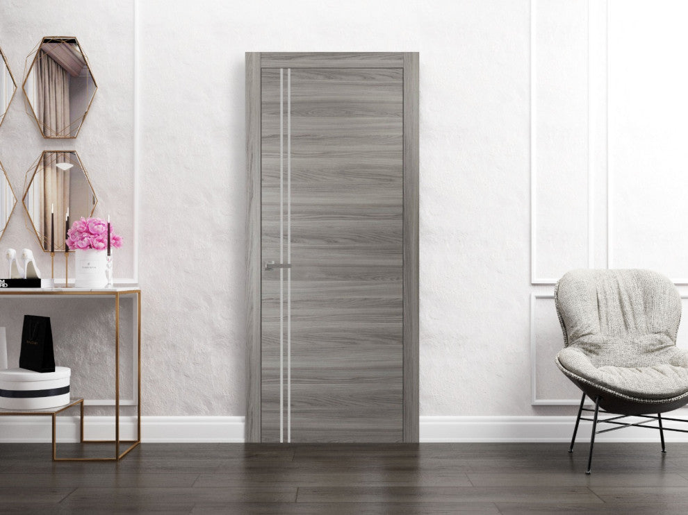 Solid French Door 18 x 80 | Planum 0310 Ginger Ash with| Bathroom