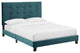 Melanie Twin Tufted Button Performance Velvet Platform Bed Sea Blue