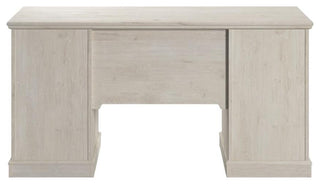 Bush Lennox Engineered Wood Desk with Keyboard Tray in Linen White Oak