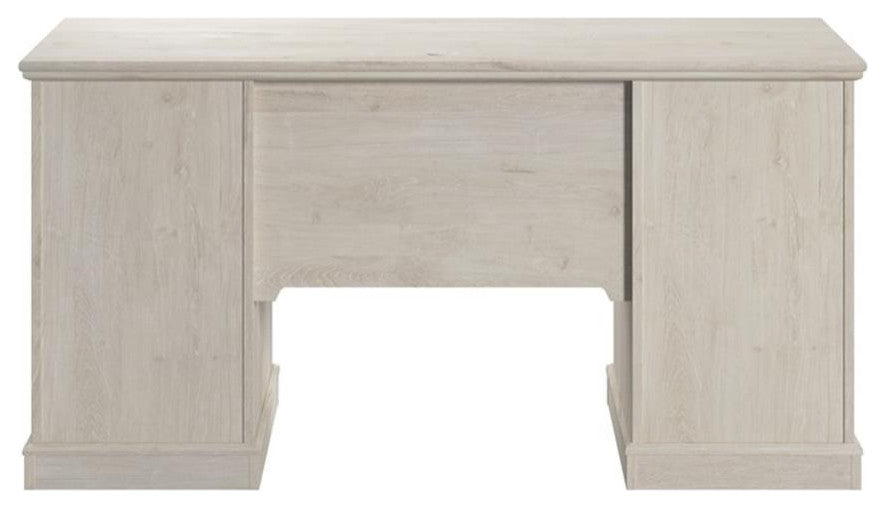 Bush Lennox Engineered Wood Desk with Keyboard Tray in Linen White Oak