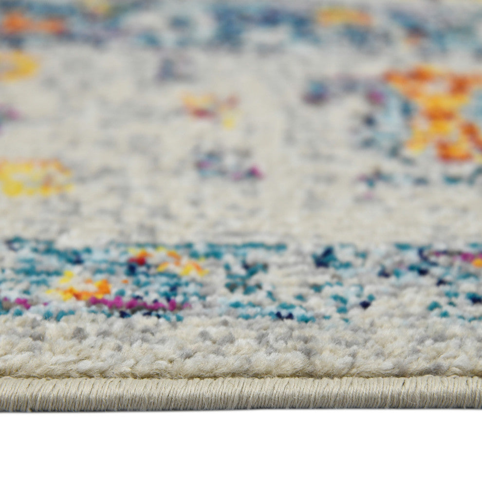 Montana Dyanne Runner, Ivory, 2'7" x 8', Bordered