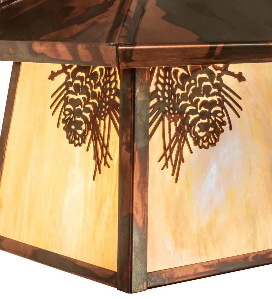 8 Wide Stillwater Winter Pine Hanging Wall Sconce