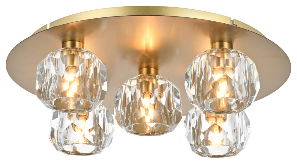 5 Light Ceiling Lamp, Gold