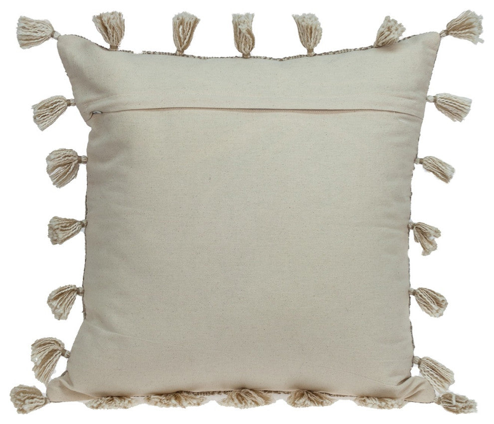 Neutral Sand Woven Throw Pillow