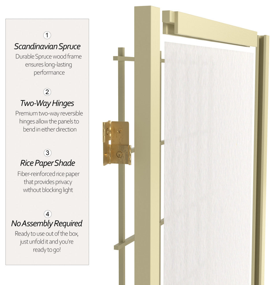 6' Tall Window Pane, Special Edition, Ivory, 3 Panels