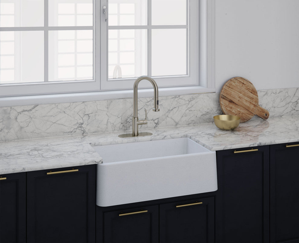 Apron Kitchen Sink 33"x19", White