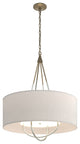 Loop Pendant, Soft Gold Finish, Sterling Accents, Flax Shade