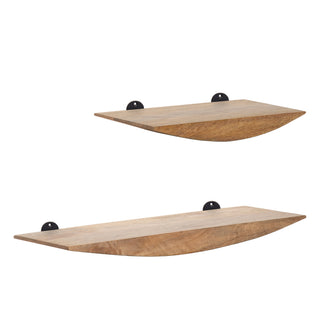 Hutch Set of 2 Wall Mounted Shelves, Natural