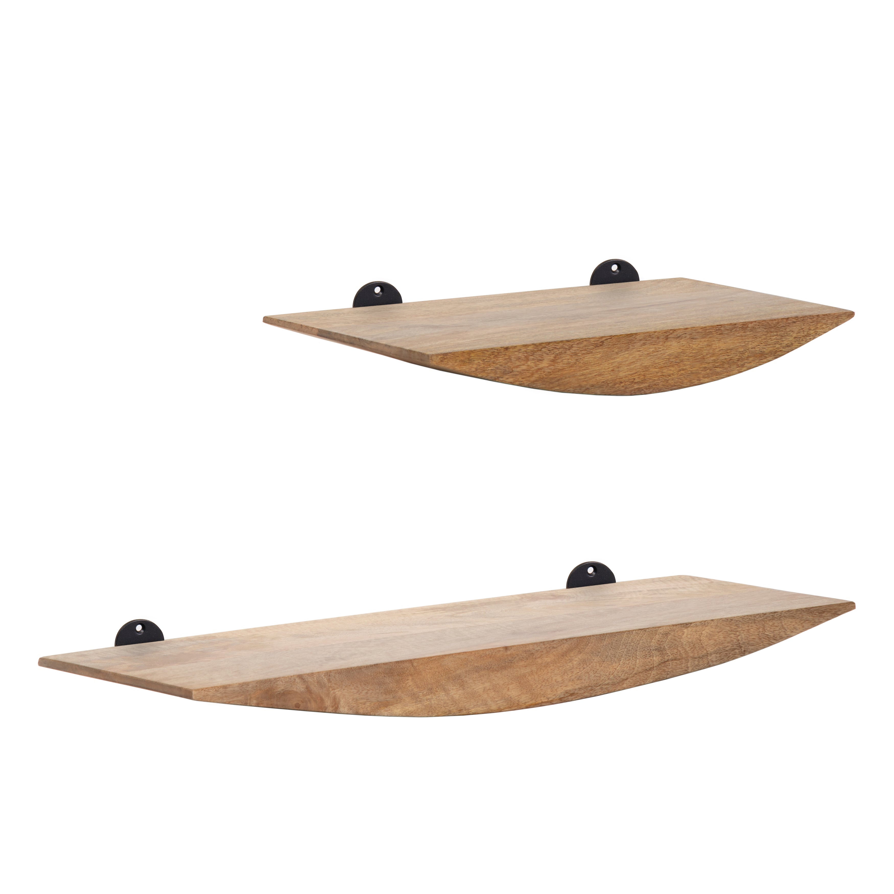 Hutch Set of 2 Wall Mounted Shelves, Natural