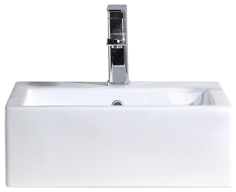 Fine Fixtures Square Vessel Sink Vitreous China With Overflow