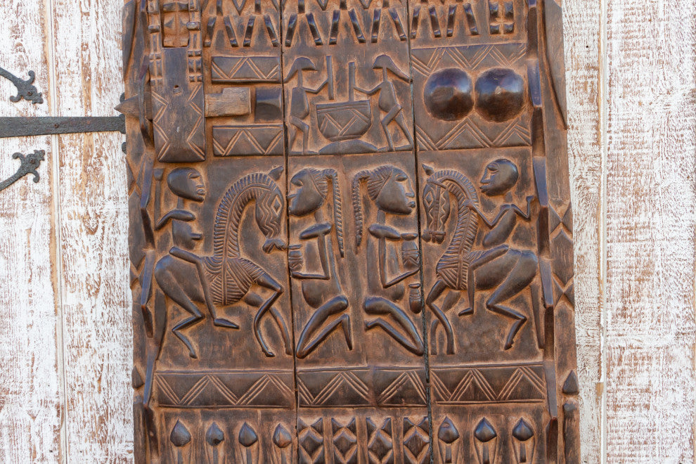 Antique Bold Carved African Door