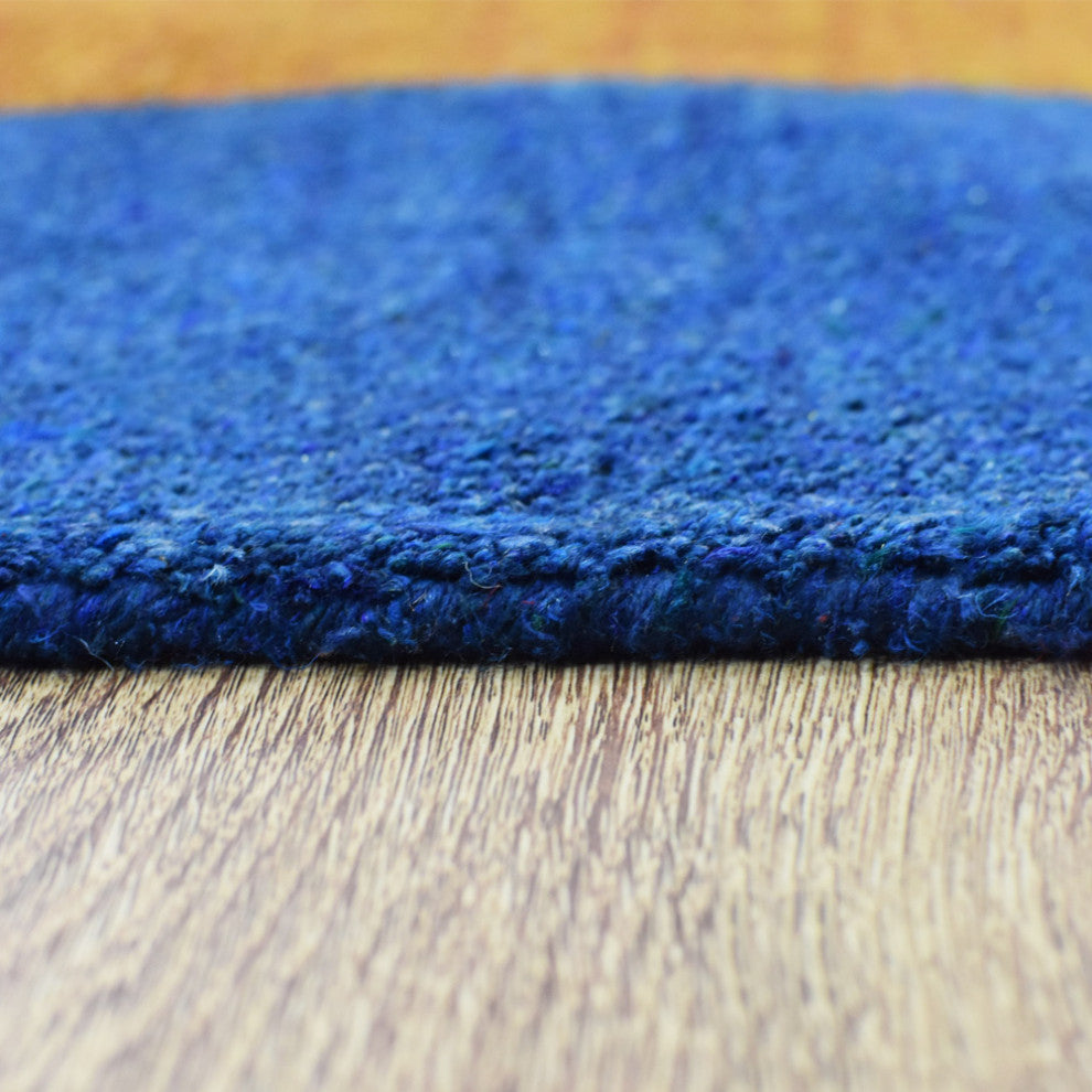 HAND KNOTTED LOOM SILK  RUGSS-6'7''x9'10'',Rectangle,Orange  Blue,Contemporary