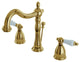 Kingston Brass Widespread Bathroom Faucet With Brass Pop-Up, Polished Brass