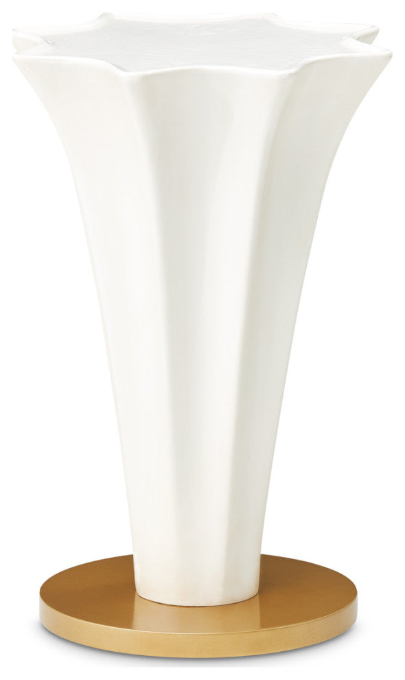 La Terrazza Chairside Table, Creamy Pearl