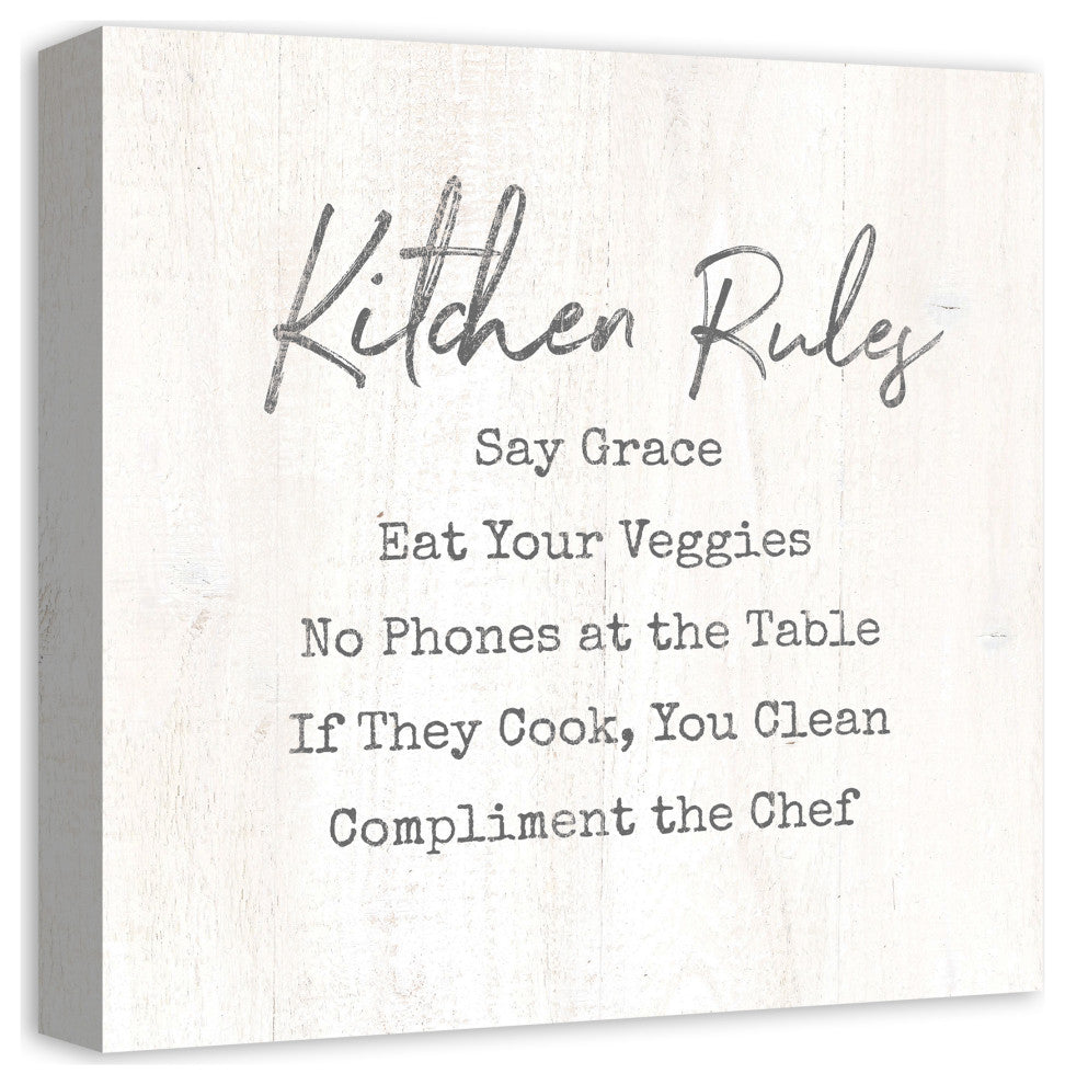 Kitchen Rules 16x16 Canvas Wall Art