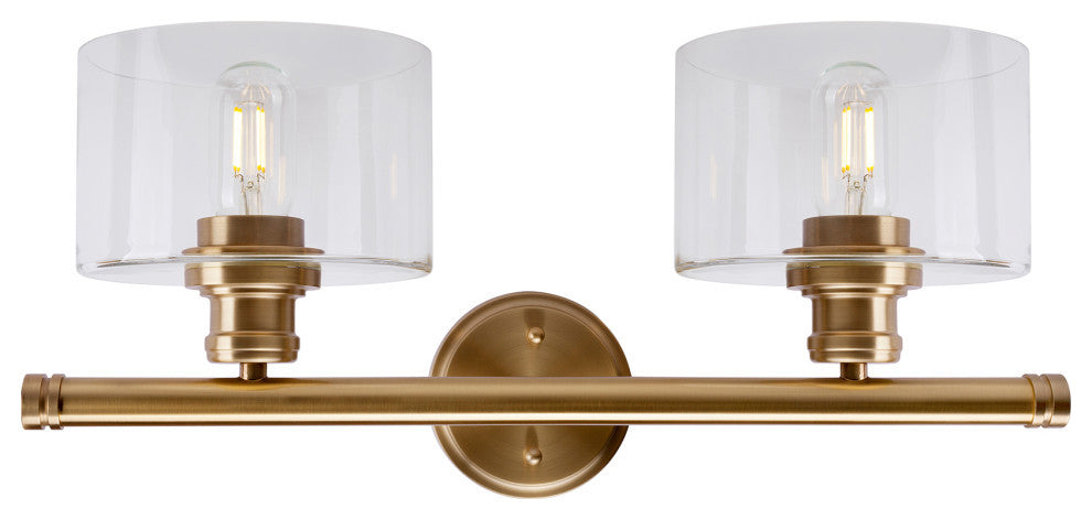 2-Light Bath Vanity Light, Soft Gold