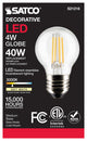 4W G16.5 LED, Clear, Medium Base, 90 CRI, 3000K, 120V