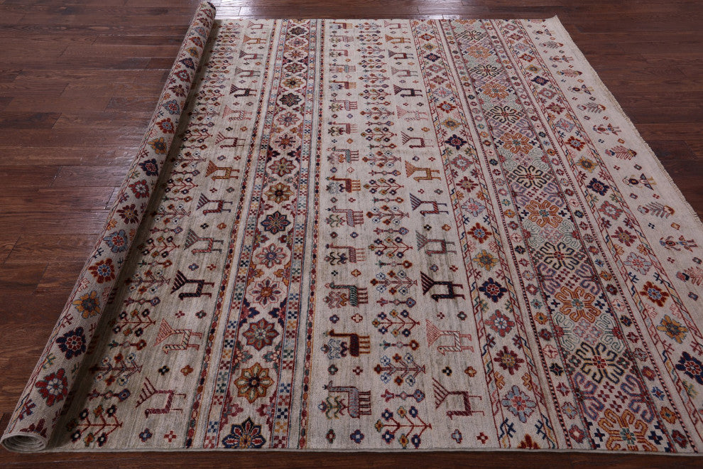 8' 1" X 9' 9" Tribal Persian Gabbeh Hand Knotted Wool Rug Q8072