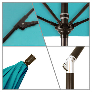 7.5' Bronze Surfside Patio Umbrella With Ribs and White Fringe, Aruba