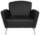 Club Chair, Dillon Black Bonded Leather With Chrome Legs