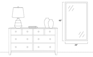 Ellis Framed Wall Mirror, White, 28"x48"