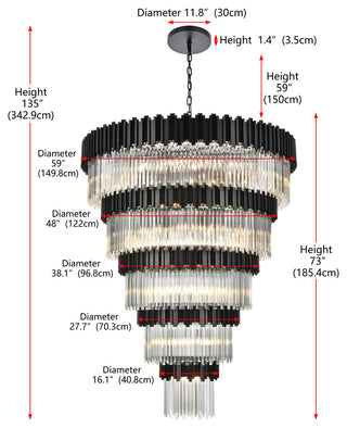 Home Living 59" Chandelier, Black