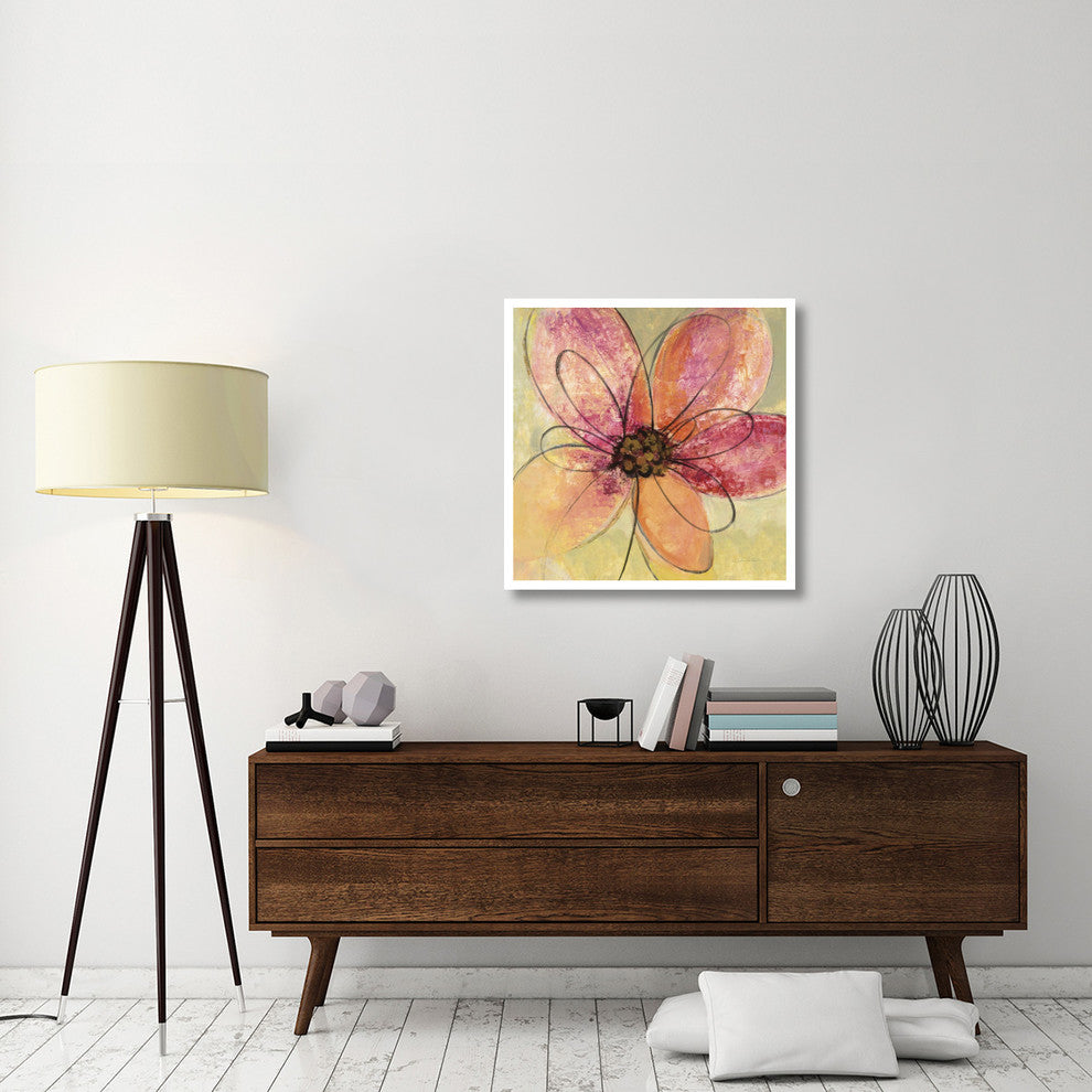 "Neon Floral III" Digital Paper Print by Silvia Vassileva, 32"x32"