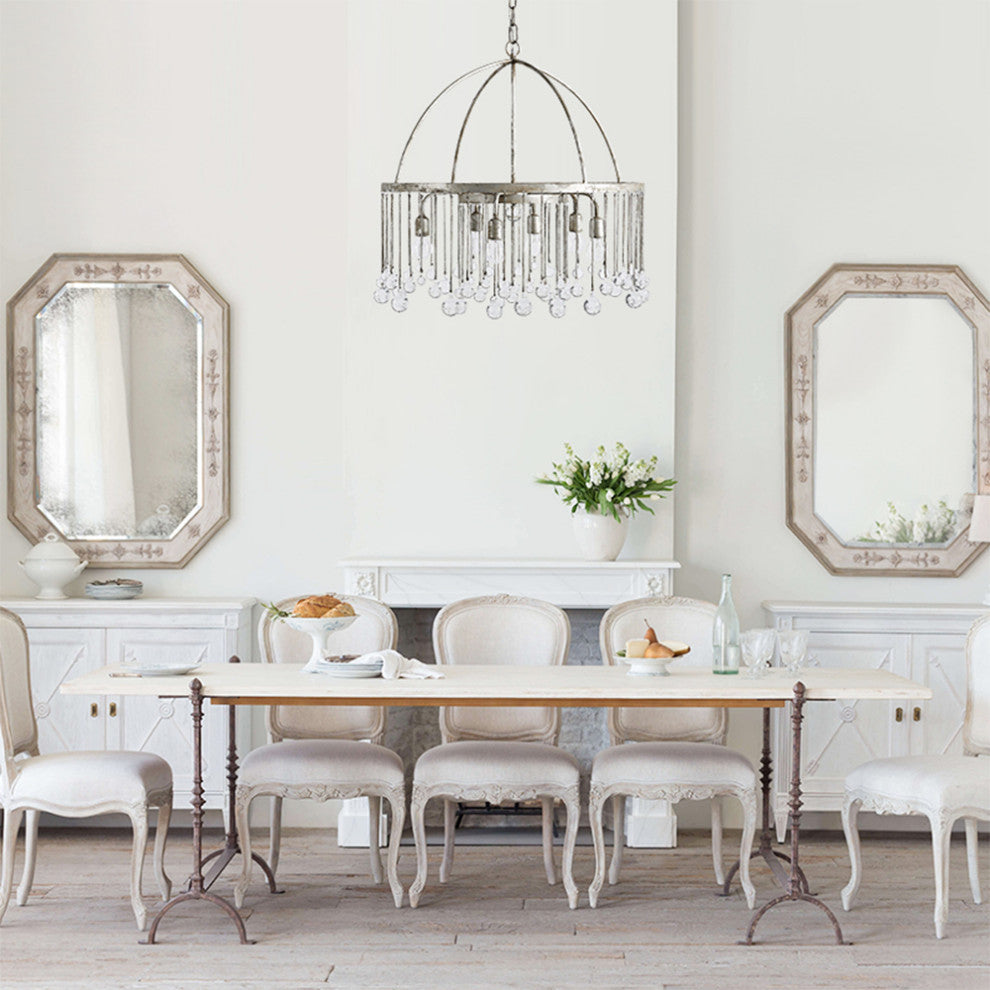 6-Light Vintage Luxe Glass Crystal Chandelier