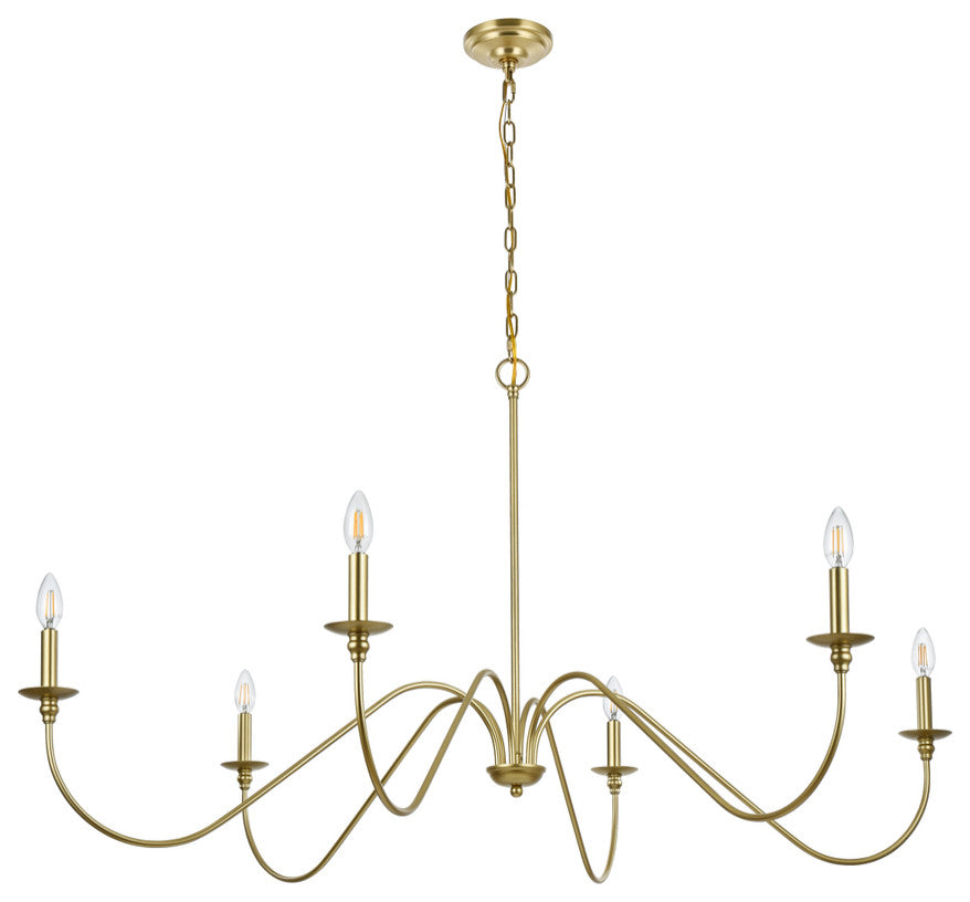 Living District Rohan 54" Chandelier in Brass