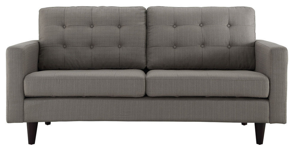Modern Oatmeal Empress Upholstered Loveseat