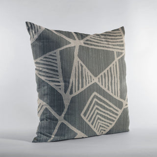 Plutus Gray Sketch Abstract Luxury Throw Pillow, 16"x16"