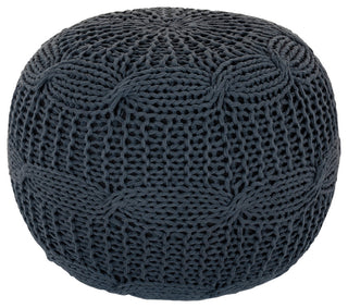 Gray Knit Pouf