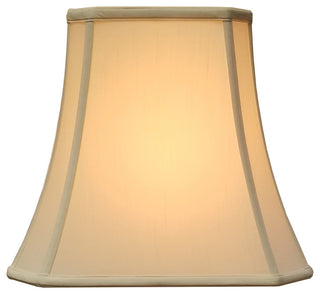 Royal Designs Rectangle Cut Corner Lamp Shade, Eggshell, 8x14x10.5