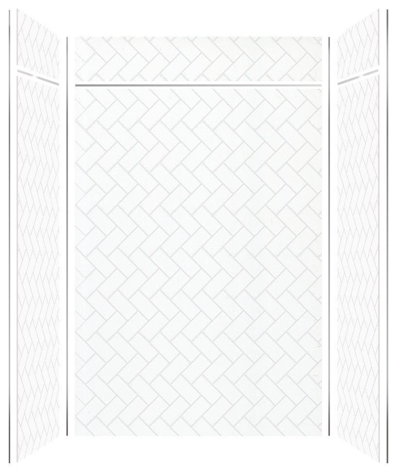 Transolid PWKX60368412-431 Prodigy 60"x36"x96" Shower Wall Kit White Herringbone