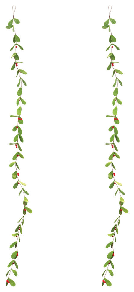 Fabric Mistletoe String Garland, Set of 2