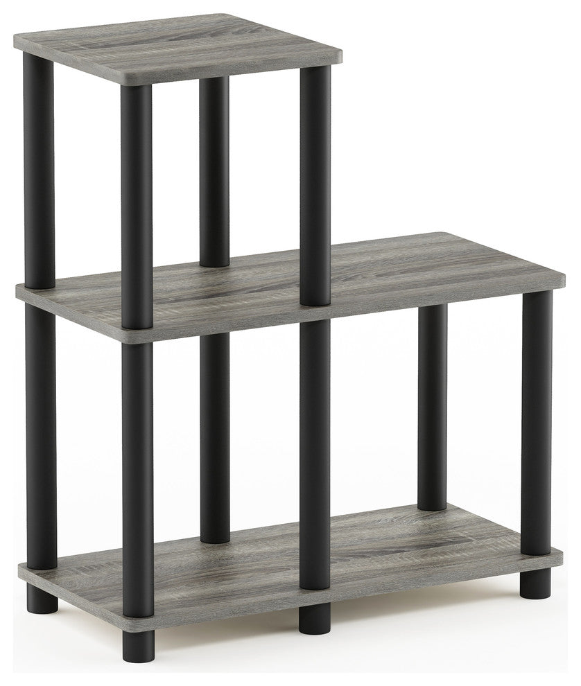 Furinno Turn-N-Tube Accent Decorative Shelf, French Oak Gray/Black