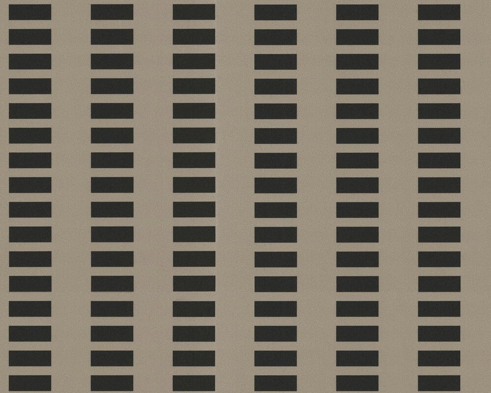 Ap 1000 Modern Stripe Cut Square Embossed Textures Cream,Black Wallpaper Sample