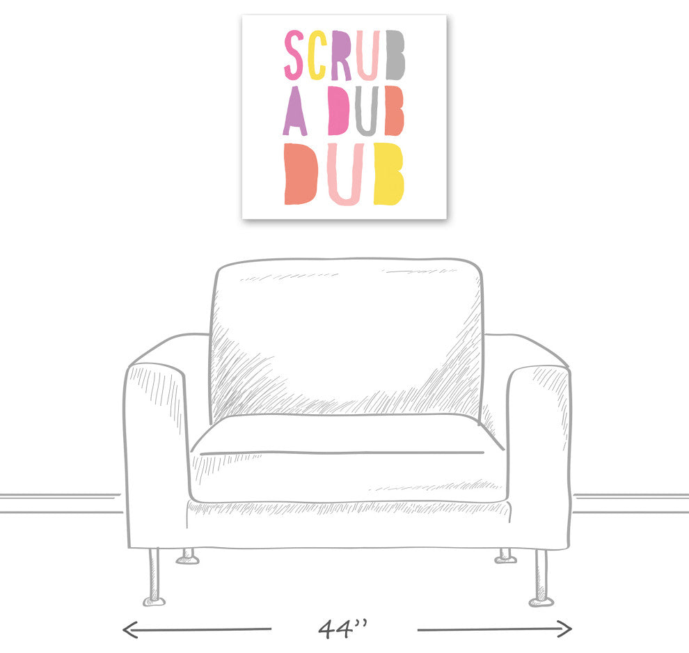Scrub A Dub Dub Pink 20x20 Canvas Wall Art