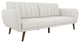 Modern Sofa Futon, Premium Linen Upholstery and Wooden Legs, Gray