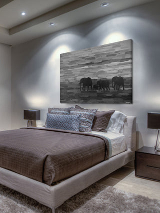"Pachyderm Family" Print on Canvas, 60"x40"