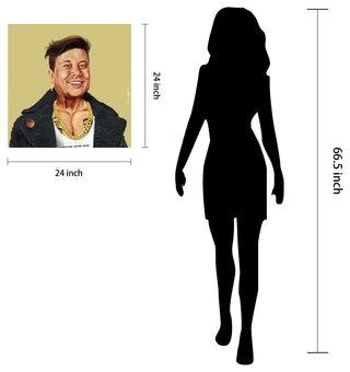 "Hip Elon" Frameless Reverse Printed Tempered Art Glass Wall Art