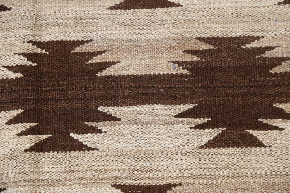 Vegetable Dye Geometric Kilim Oriental Area Rug Flat-woven Wool Carpet 5x7