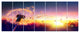 Dandelion at Sunset Freedom to Wish, Abstract Wall Art Canvas, 83"x32", 7 Panels